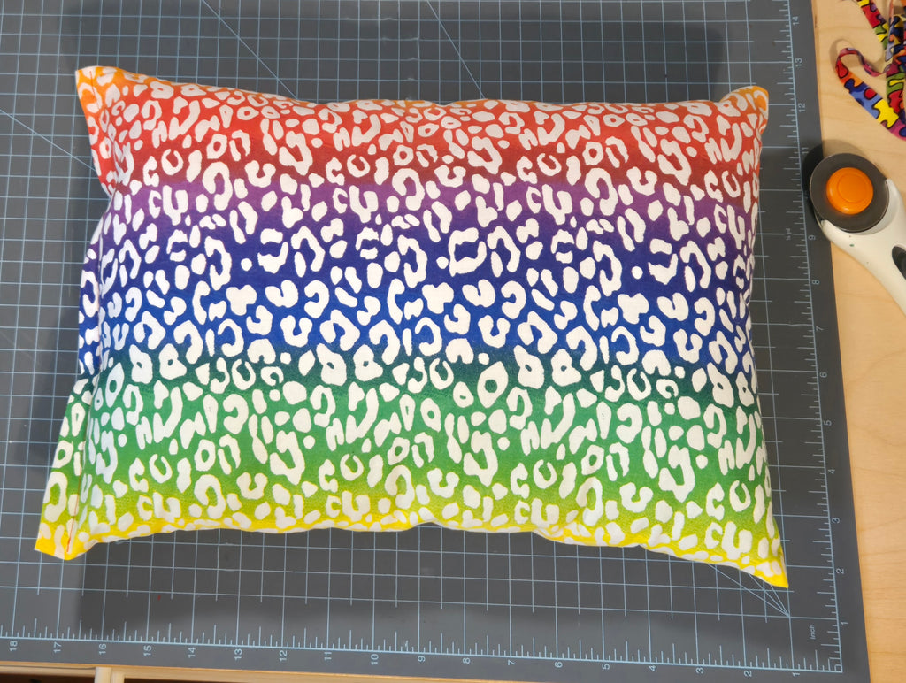 Rainbow Leopard Print Pillow
