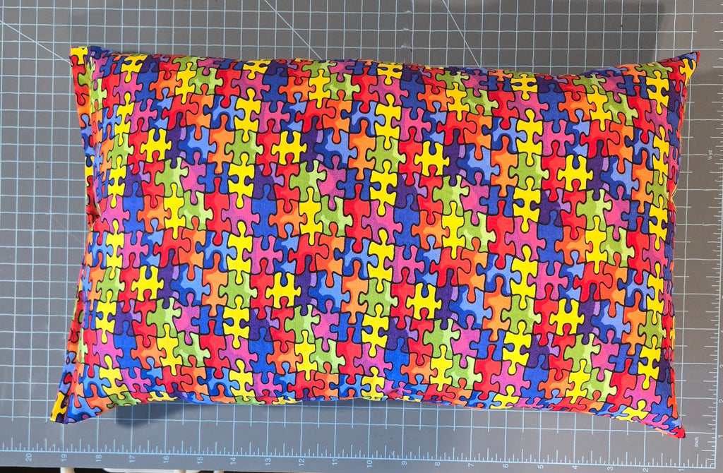 Rainbow Puzzle Pieces Pillow