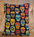 Rainbow Sugar Skulls Pillow