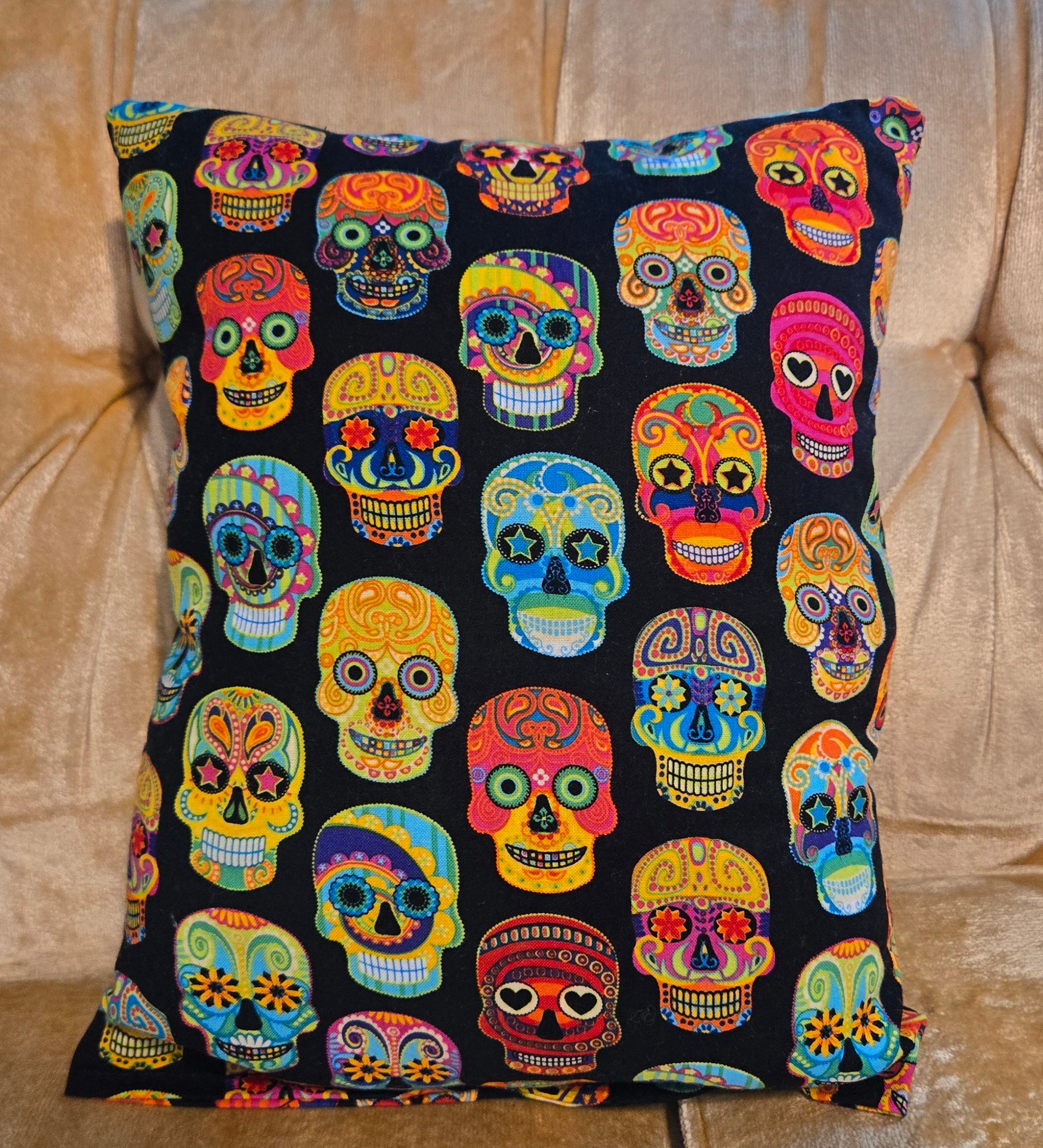 Rainbow Sugar Skulls Pillow