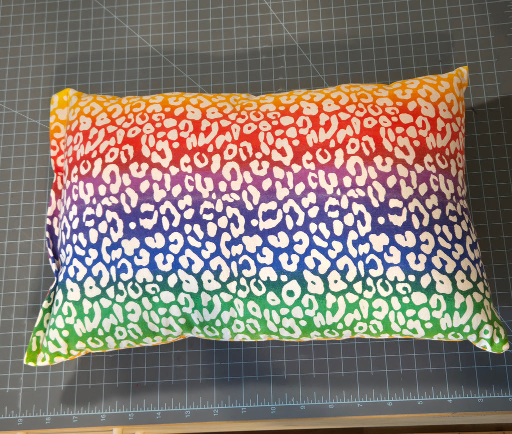 Rainbow Leopard Print Pillow